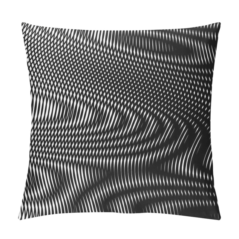 Personality  Contrast Monochrome Hypnotic Vector Background With Linear Illusions Pillow Covers