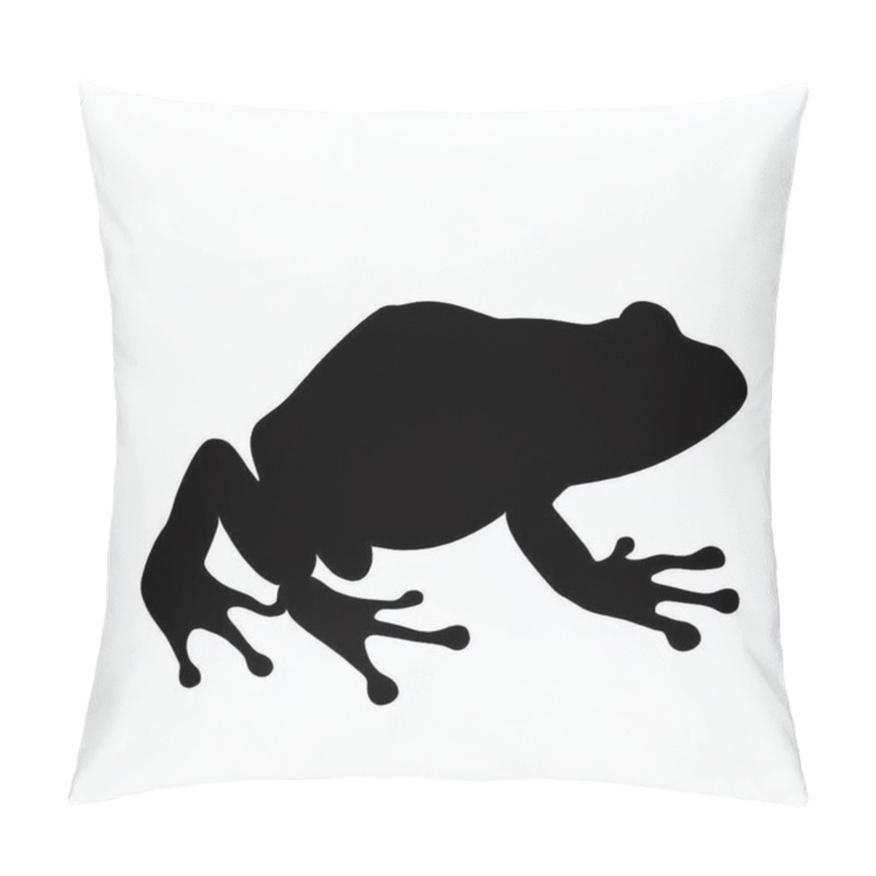 Personality  Vector Silhouette Of Frog, Cute Frog Graphic For Amphibian And Nature Themes Pillow Covers