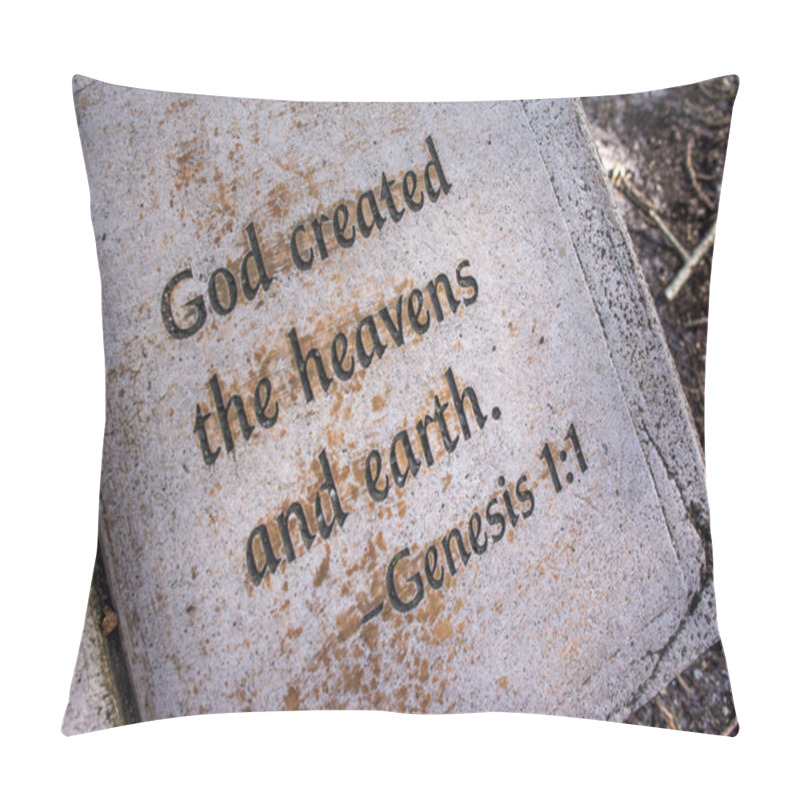 Personality  In The Beginning, God Created Heavens And Earth. Genesis 1:1 Pillow Covers