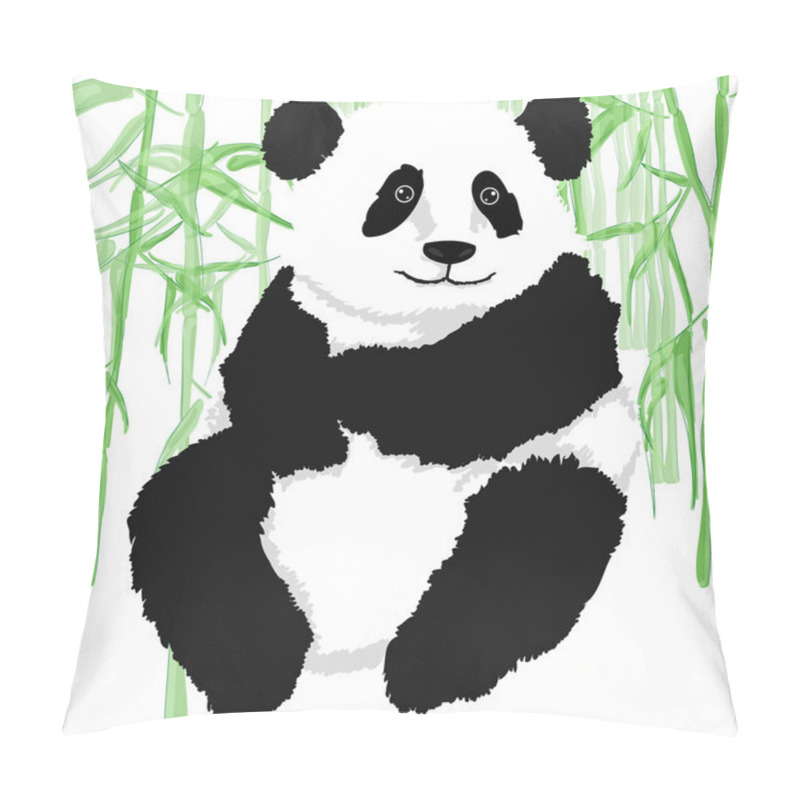 Personality  Panda With Bamboo Plants Pillow Covers