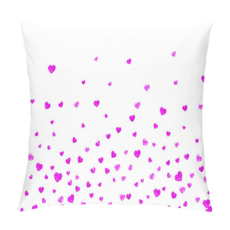 Personality  Heart Frame Background With Gold Glitter Hearts. Valentines Day. Vector Confetti. Hand Drawn Texture. Pillow Covers