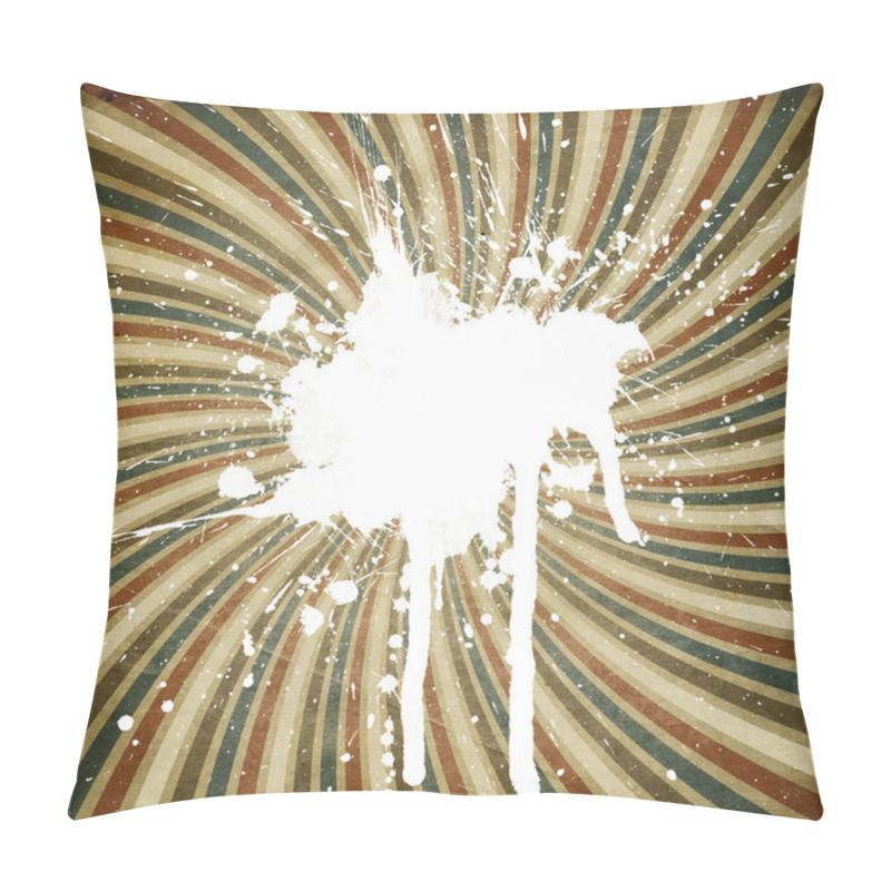 Personality  Grungy Sunburst Image With Splash Pillow Covers