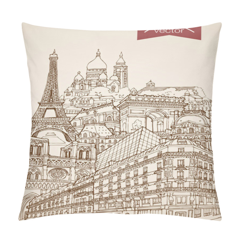 Personality  Hand Drawn Paris, France Travel Pillow Covers