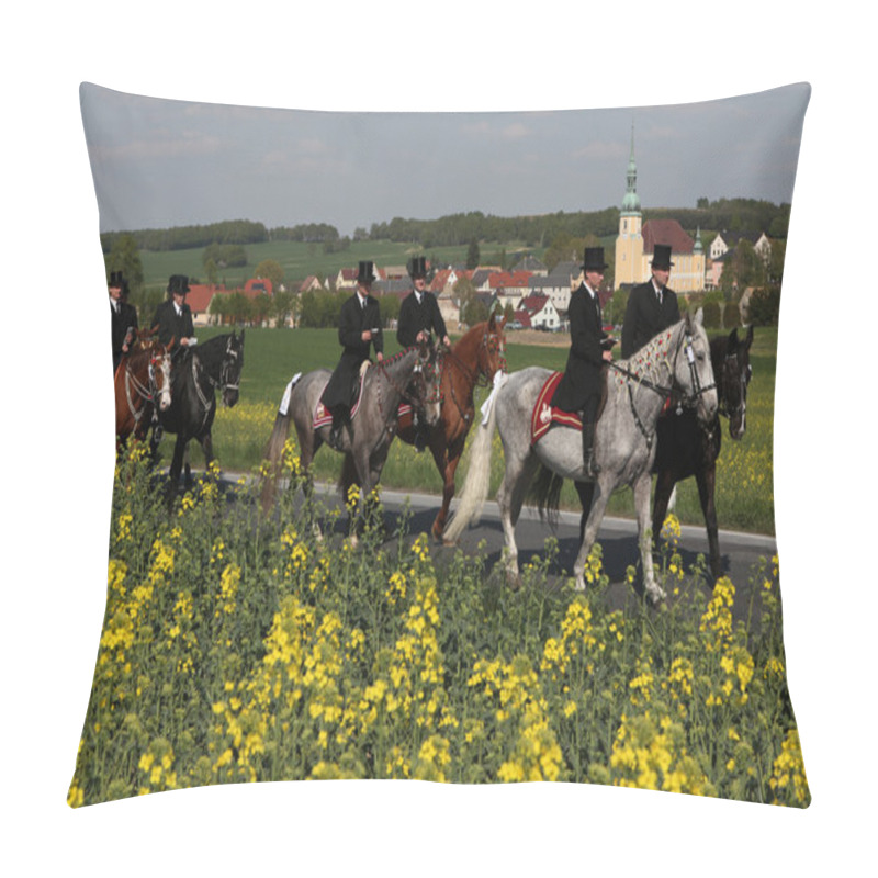 Personality  Easter Riders Attend The Easter Ceremonial Equestrian Procession Pillow Covers