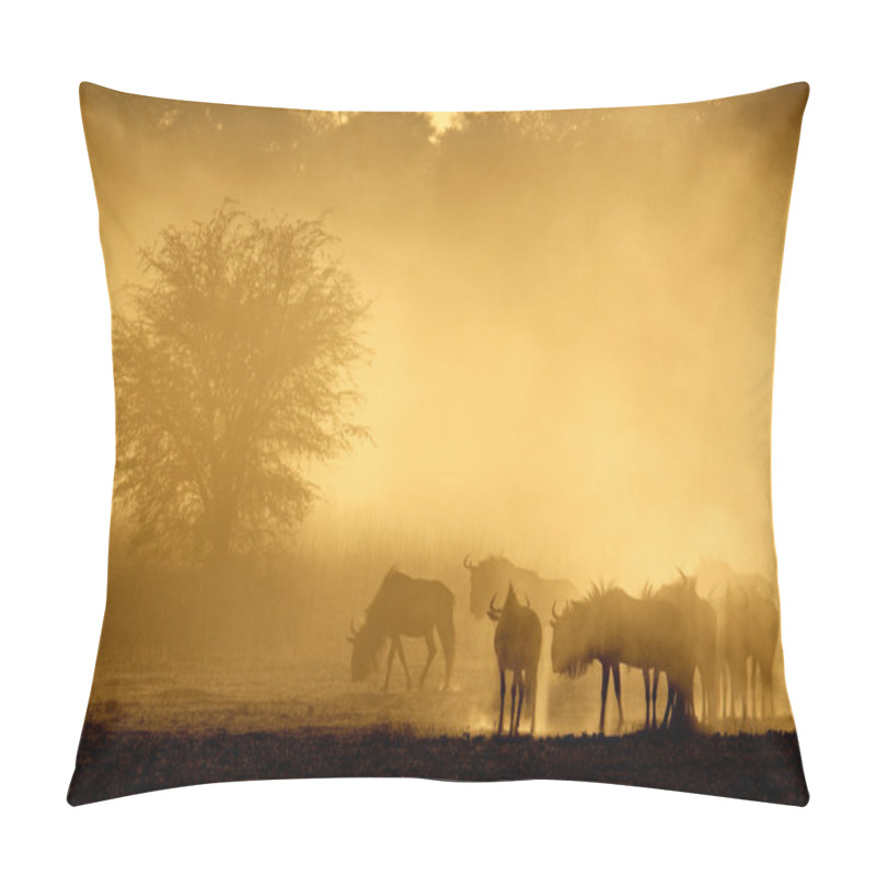 Personality  Blue Wildebeest In Dust Pillow Covers