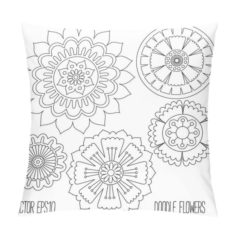 Personality  Doodle Flowers Set Pillow Covers