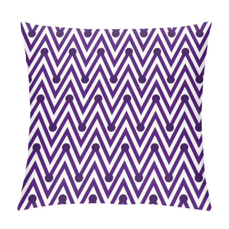 Personality  Dark Purple And White Horizontal Chevron Striped With Polka Dots Pillow Covers