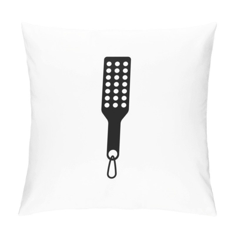 Personality  Black Spanking Paddle Icon Isolated On White Background. Fetish Accessory. Sex Toy For Adult. Vector Illustration Pillow Covers