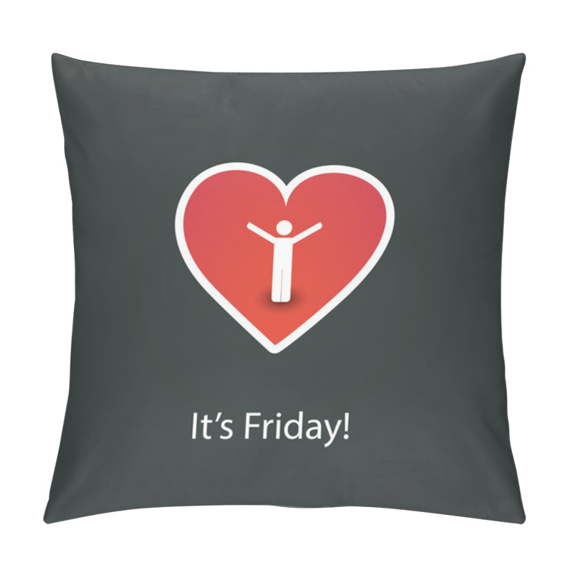 Personality  It's Friday - Heart Design Concept Pillow Covers