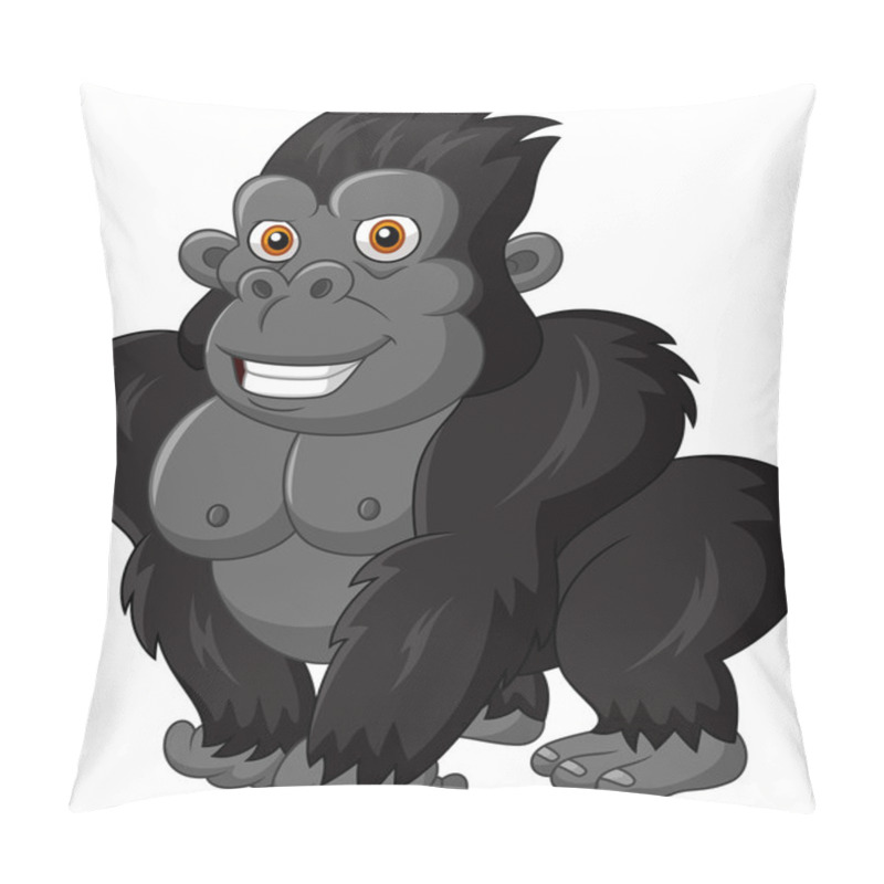 Personality  Cute Gorilla Isolated On White Background Pillow Covers