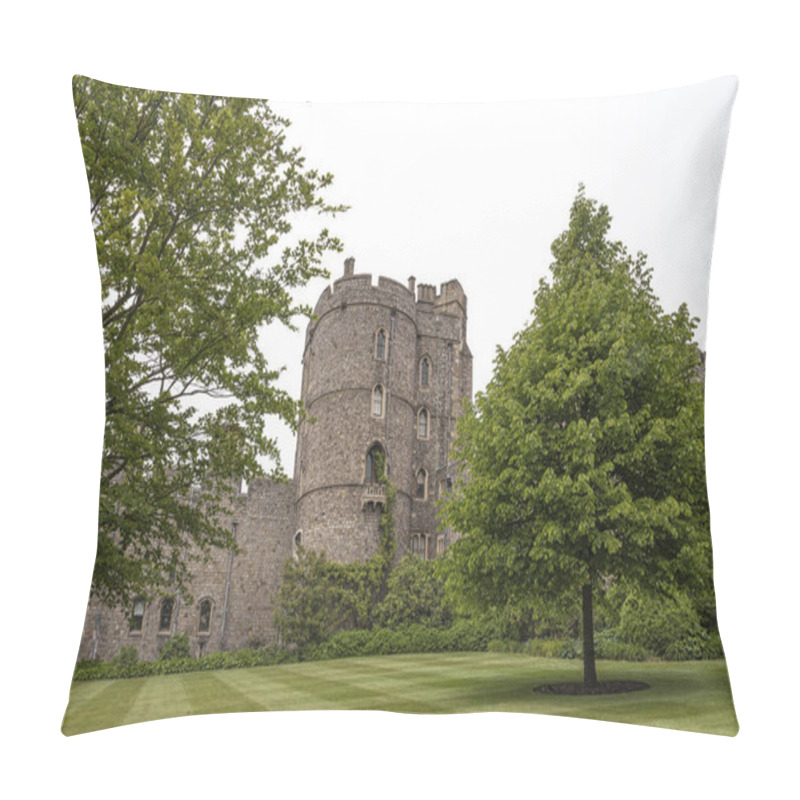 Personality  WINDSOR, ENGLAND -MAY, 24 2018: Windsor Castle, Built In The 11th Century, Is   The Residence Of The British Royal Family At Windsor In The English County Of Berkshire, United Kingdom   Pillow Covers