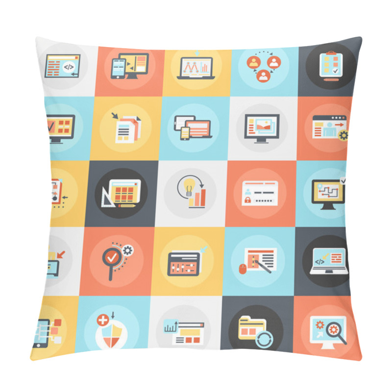 Personality  Flat Conceptual Icons Pack Of Web Design Pillow Covers