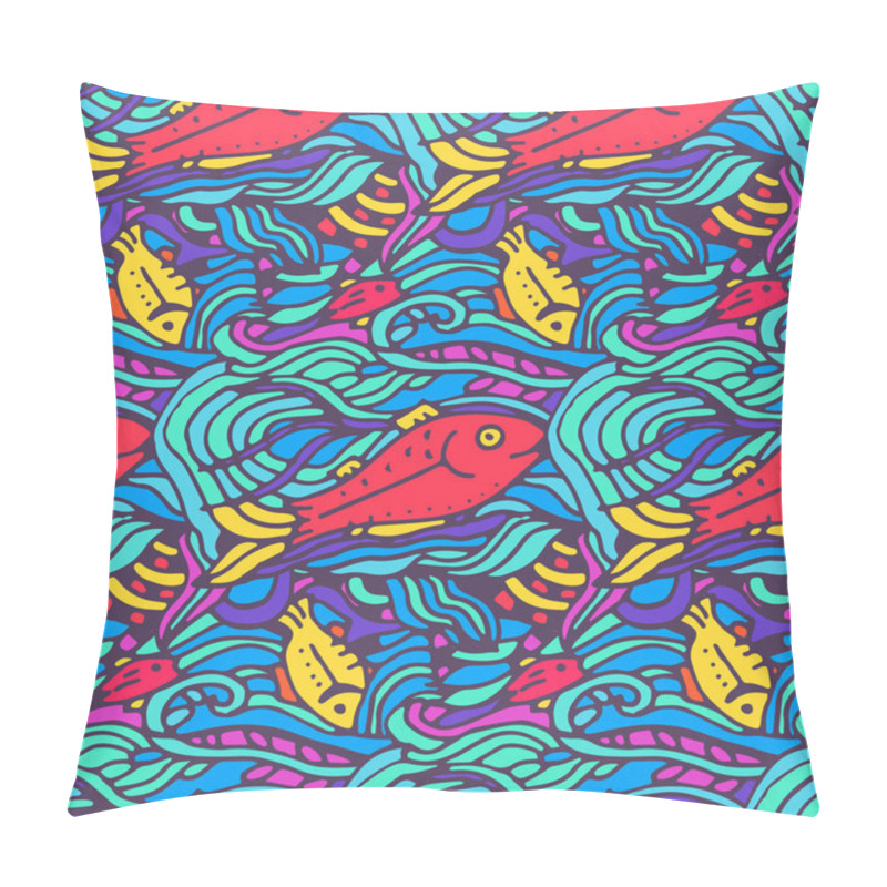 Personality  Seamless Pattern With Fishes Pillow Covers