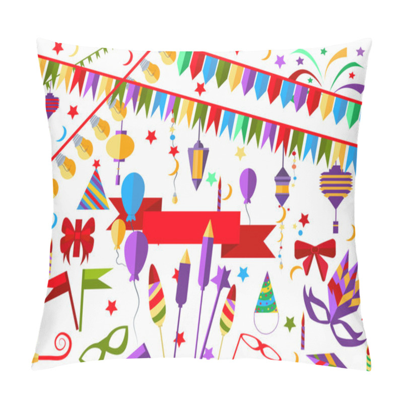 Personality  Set Elements Holiday Decorations Garland, Flags, Balloons, Bows, Flashlights, Ribbons, Masks Pillow Covers