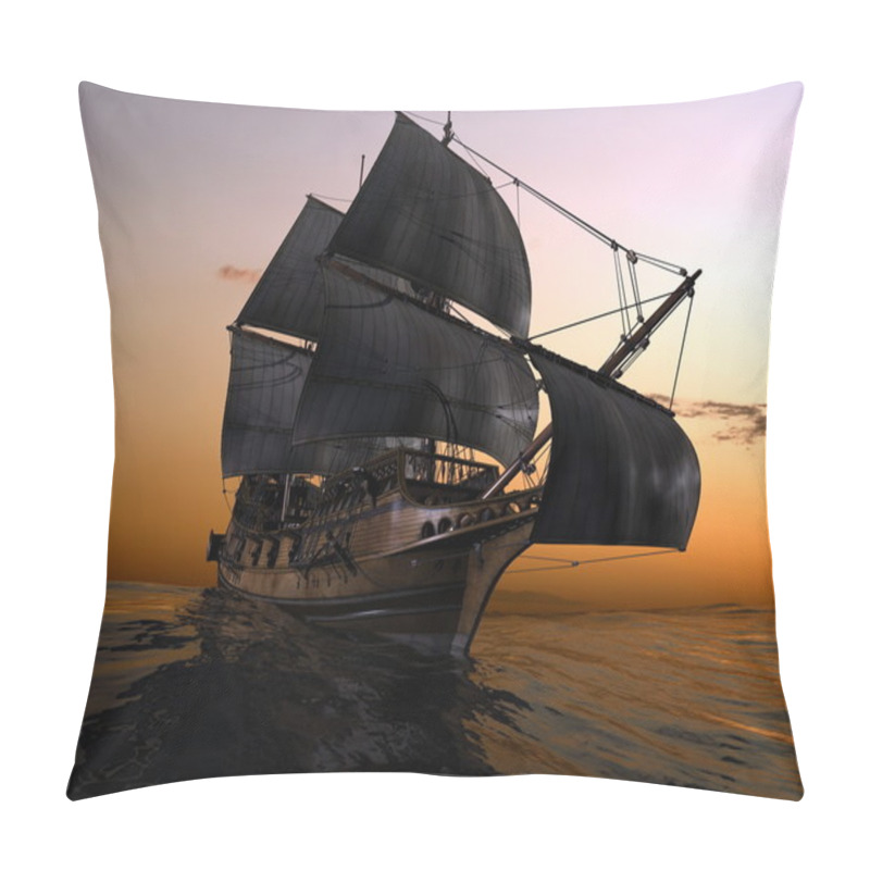 Personality  The Ancient Ship In The Sea Pillow Covers