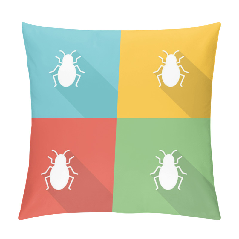 Personality  Bugs Flat Icon Concept Pillow Covers