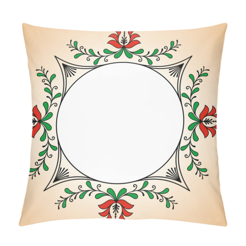 Personality  Round Frame With Hungarian Potter Motives Pillow Covers