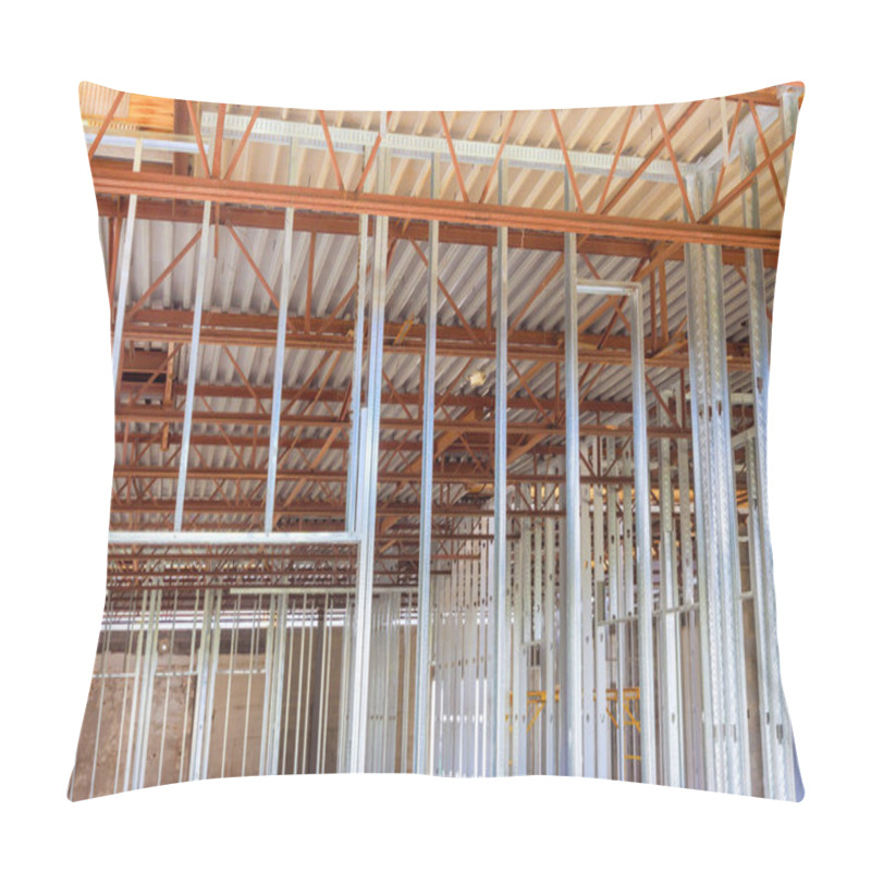 Personality  Large Commercial Building Is Constructed Using Steel Beams Profiles Pillow Covers