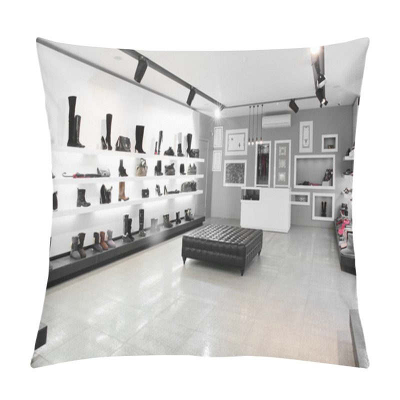 Personality  Luxury Shoe Store With Bright Interior Pillow Covers