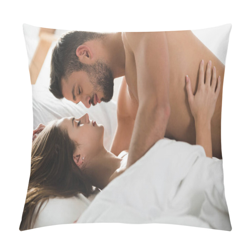 Personality  Passionate Young Couple Cuddling In Bed In Morning Pillow Covers