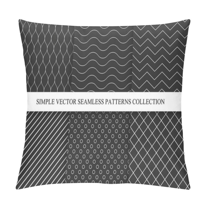 Personality  Seamless Dark Geometric Minimalistic Patterns. Pillow Covers