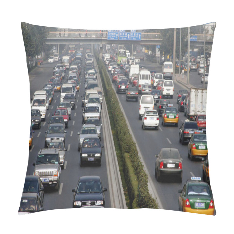 Personality  View Of Crowds Of Cars And Buses In Beijing 1 January 2006 Pillow Covers