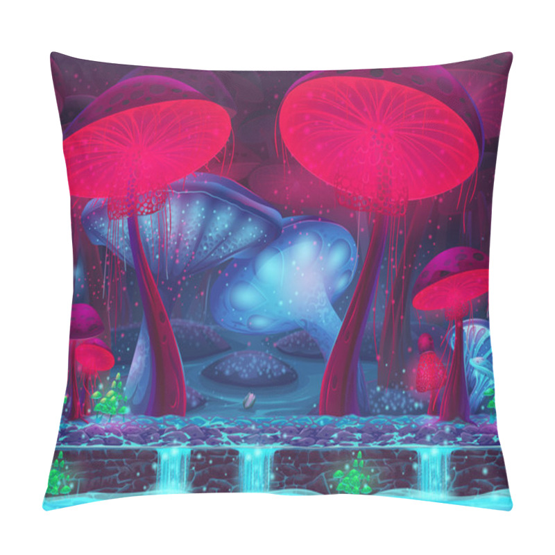 Personality  Magic Mushroom Hollow - Mystical Background (seamless) Pillow Covers