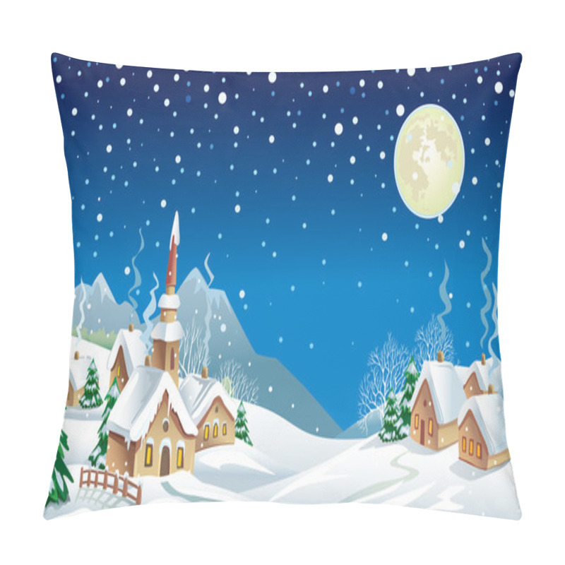 Personality  Christmas Night In The Village Pillow Covers