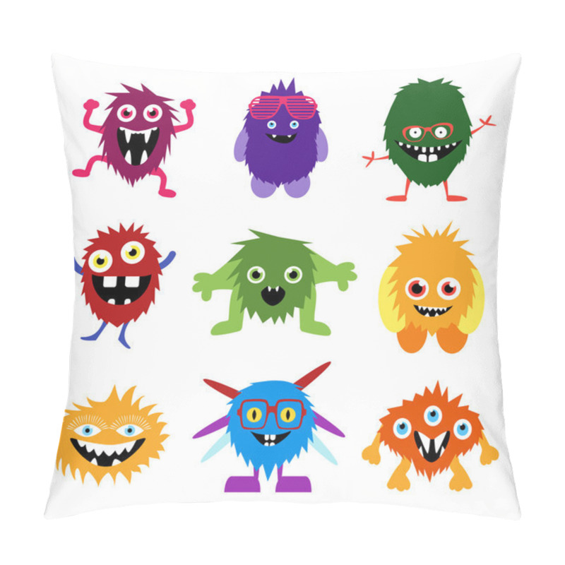 Personality  Vector Set Of Cartoon Cute Monsters And Aliens. Pillow Covers