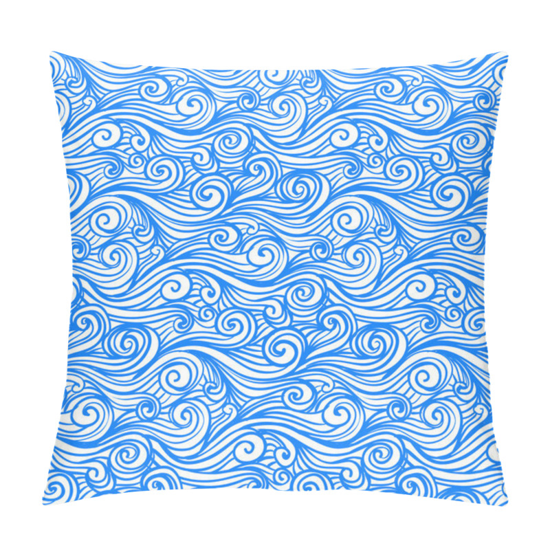 Personality  Simple, Elegant Linear Pattern In Deep Blue. Pillow Covers