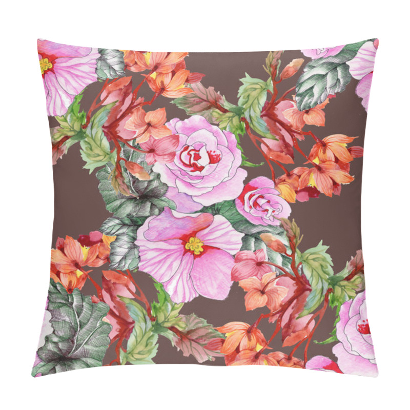 Personality  Blooming Roses And Hibiscus Flowers Pillow Covers