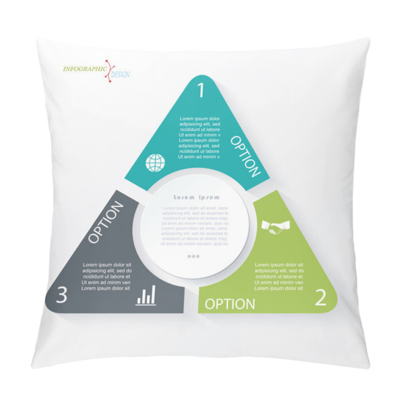 Personality  Business Concept Design With Triangle And 3 Segments. Infographi Pillow Covers