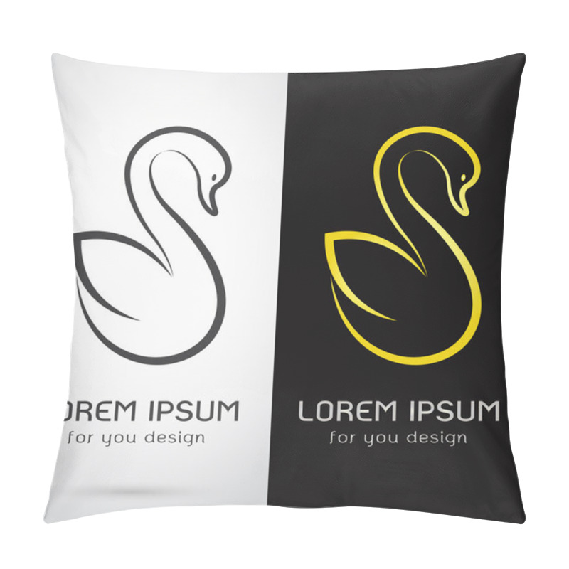 Personality  Vector Image Of An Swan Design On White Background And Black Bac Pillow Covers