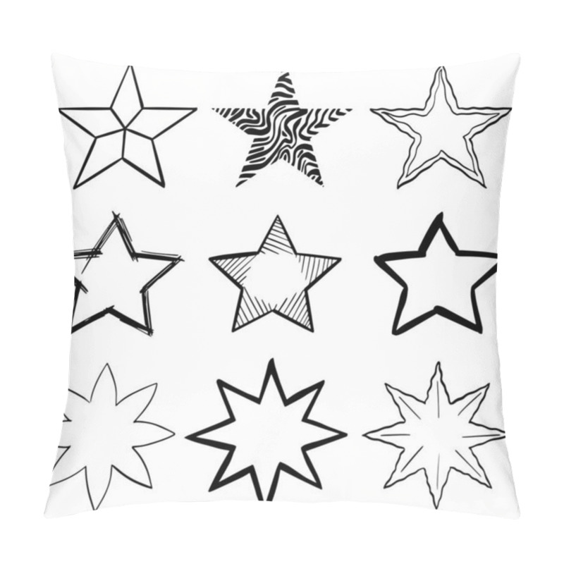 Personality  Modern Geometric Star Pattern. Vector Star Pattern Background Drawn By Hand  Pillow Covers