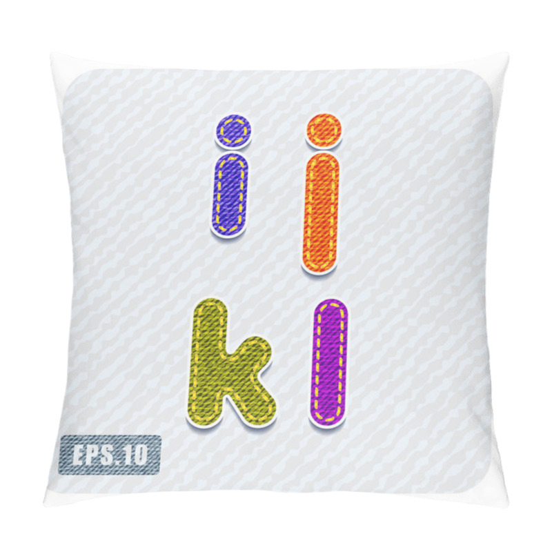 Personality  Denim Lowercase Letters I, J, K, L Pillow Covers