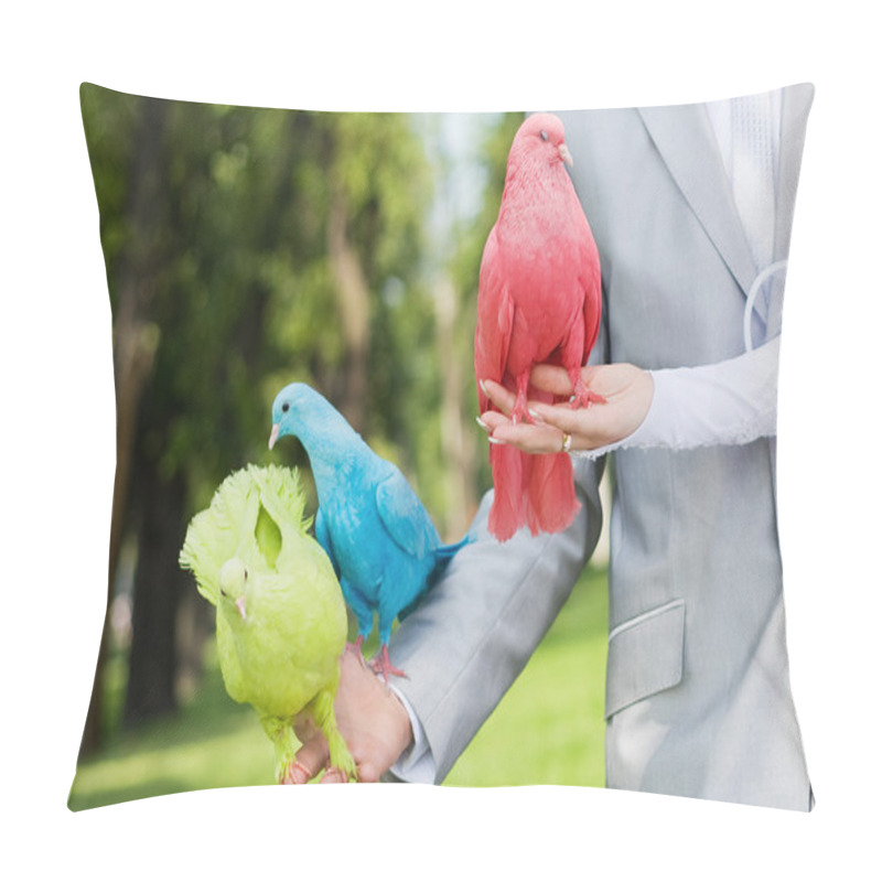 Personality  Wedding Pigeons In The Hands Pillow Covers