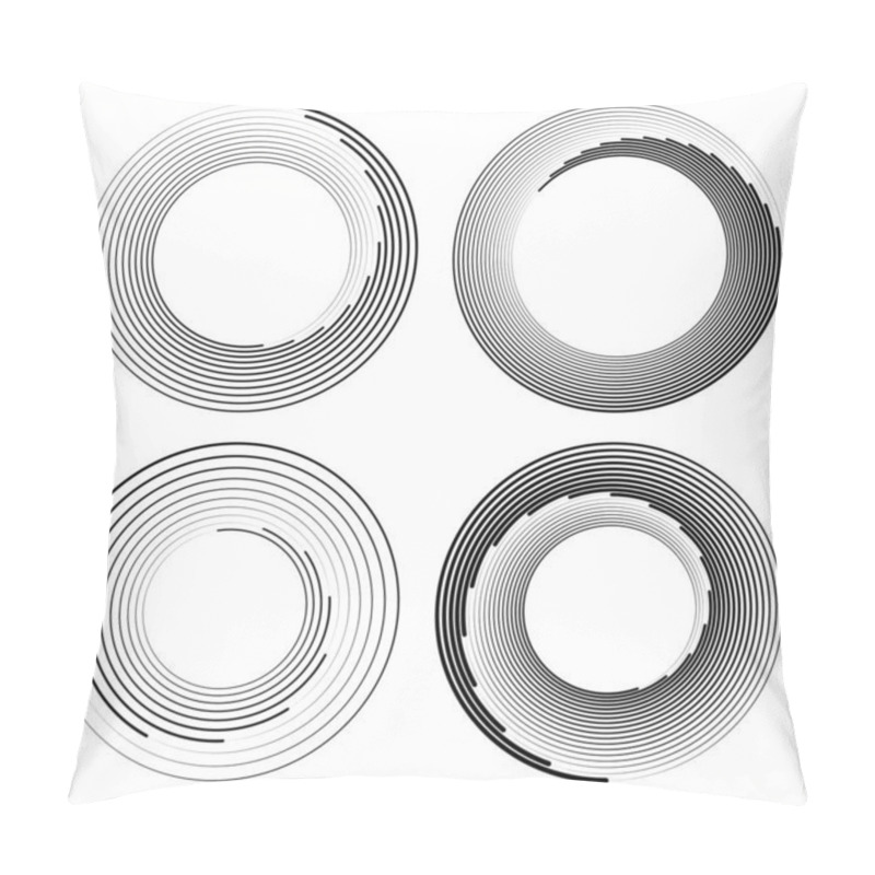 Personality  Set Of Black Speed Lines In Circle Forms Pillow Covers