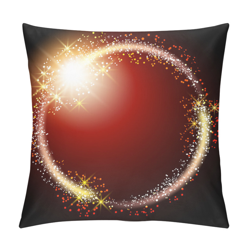 Personality  Glowing Round Frame With Stars Pillow Covers