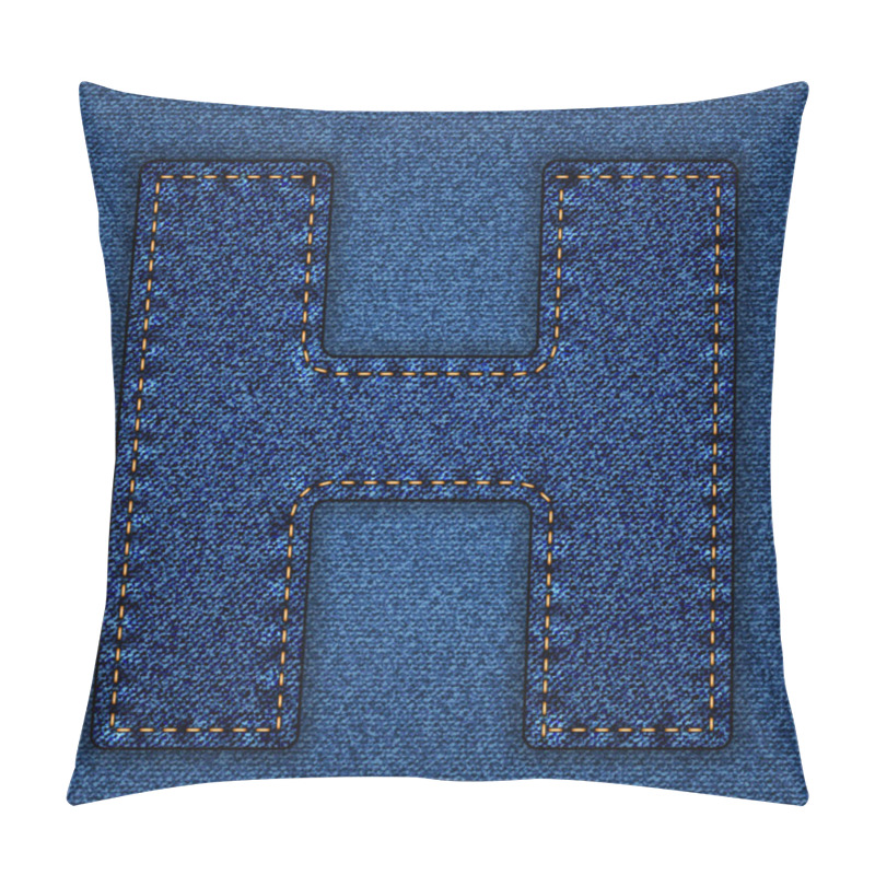 Personality  Jeans Alphabet Letter H Pillow Covers