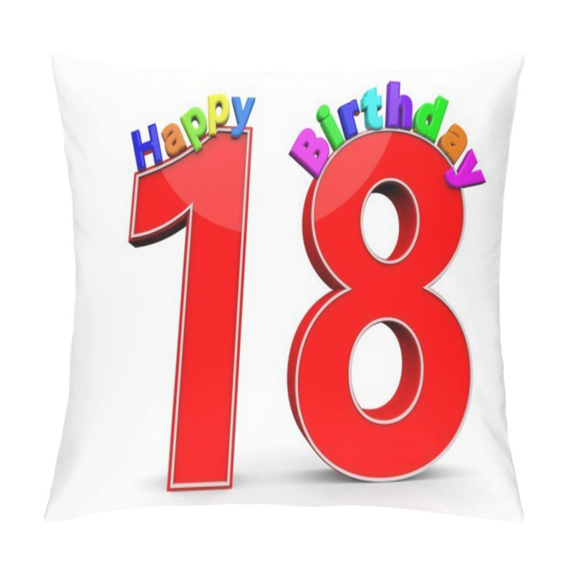 Personality  The Big Red Number 18 With Happy Birthday Pillow Covers