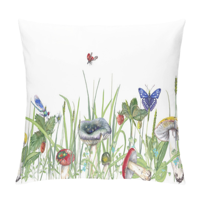 Personality  Summer Forest. Seamless Border. Pillow Covers