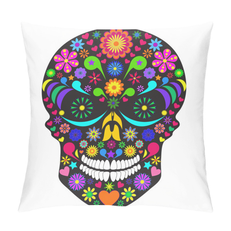 Personality  Flower Skull Pillow Covers