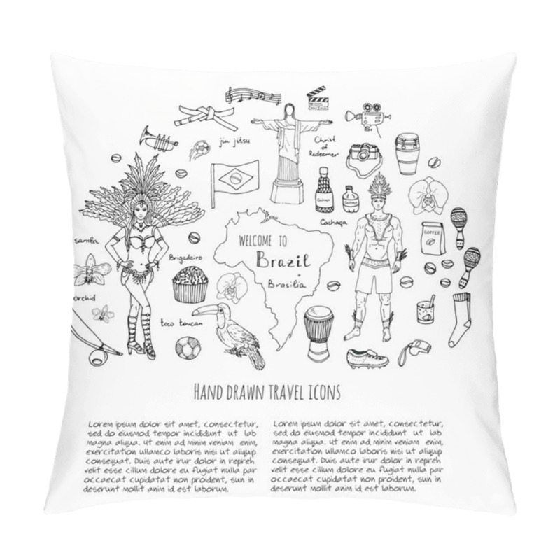 Personality  Brazil Icons Set Pillow Covers