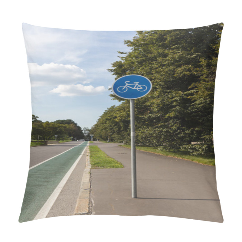 Personality  Bike Lane With Sign Pillow Covers