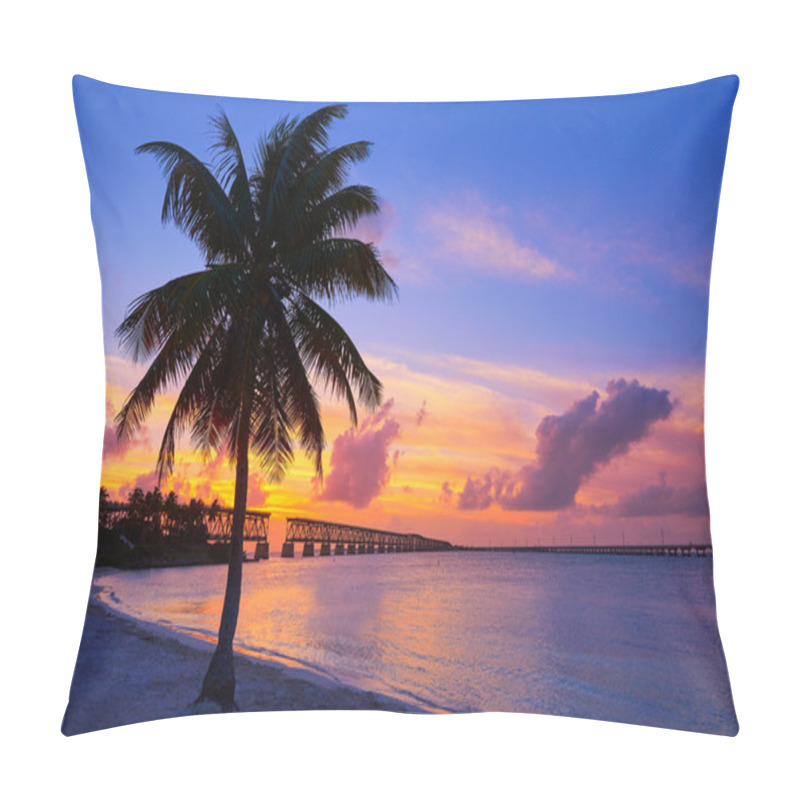 Personality  Florida Keys Old Bridge Sunset At Bahia Honda Pillow Covers