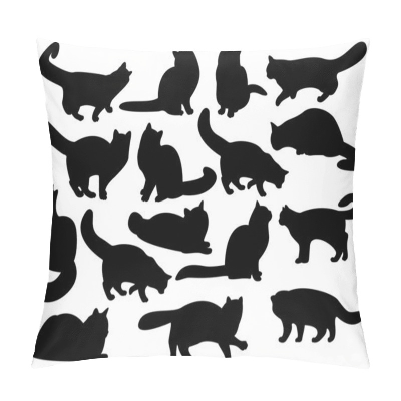 Personality  Big Set Of Cat's Silhouettes Pillow Covers