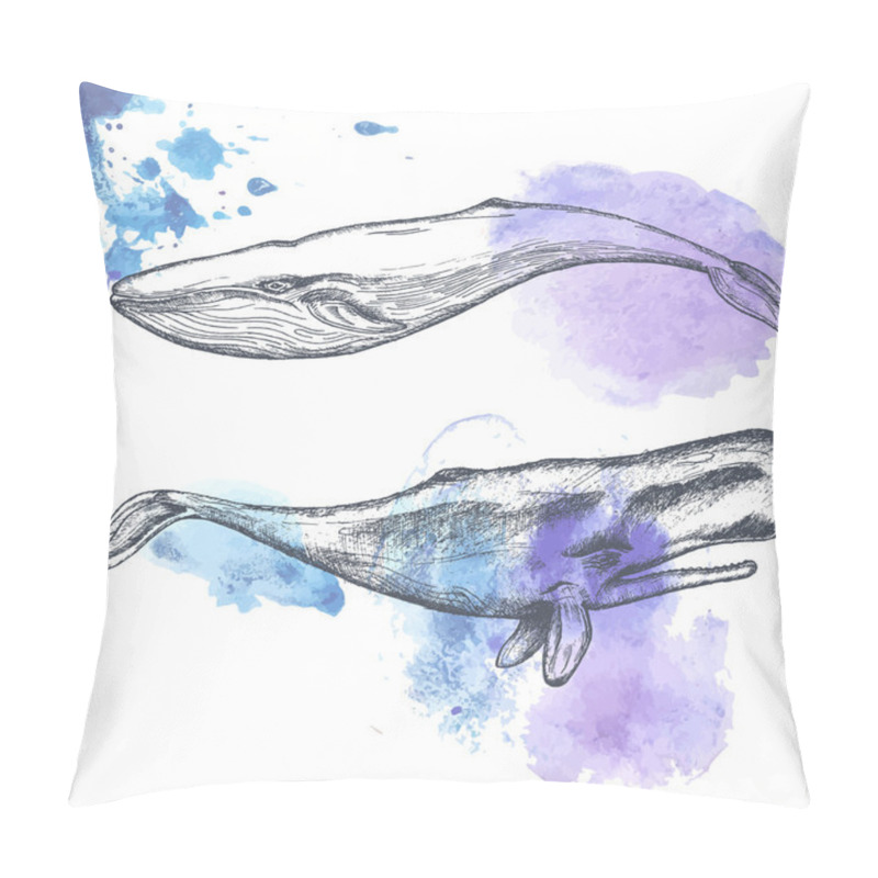 Personality  Hand Drawn Whales. Pillow Covers