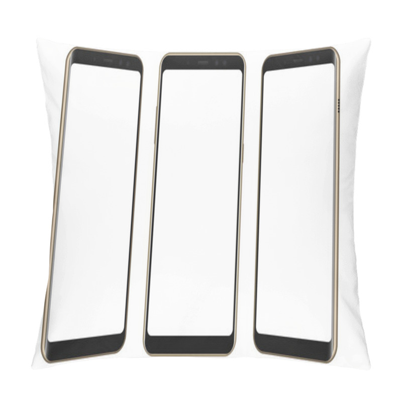 Personality  Set Of Three Frameless Smartphones Mock Up Pillow Covers