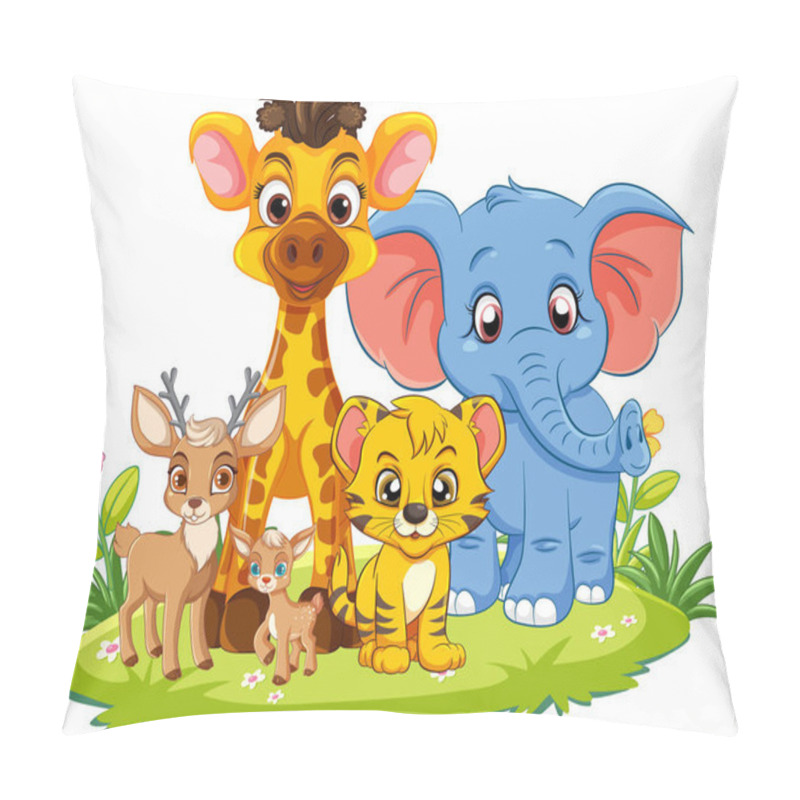 Personality  Cute Wild Animals Cartoon Character Illustration Pillow Covers