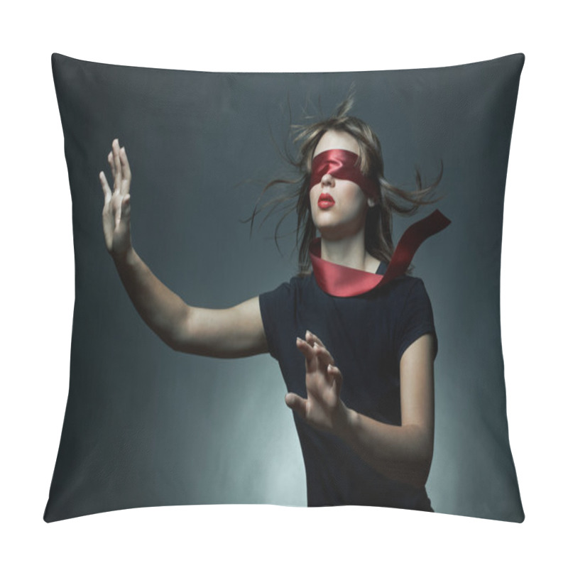 Personality  Portrait Of The Young Woman Blindfold Pillow Covers